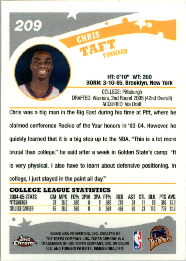2005-06 Topps Chrome Basketball "Main Set" Cards #1 to #275 Rookies and Veterans - Picture 366 of 483