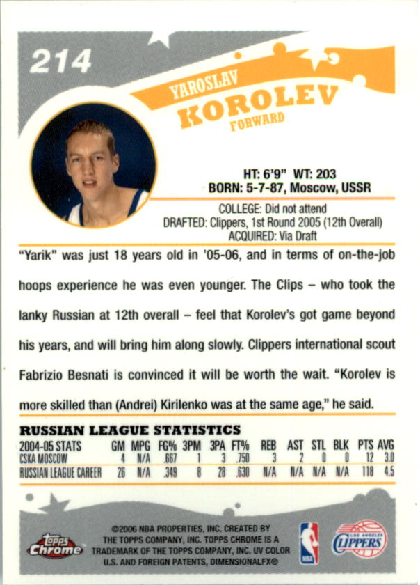 2005-06 Topps Chrome Basketball "Main Set" Cards #1 to #275 Rookies and Veterans - Picture 374 of 483
