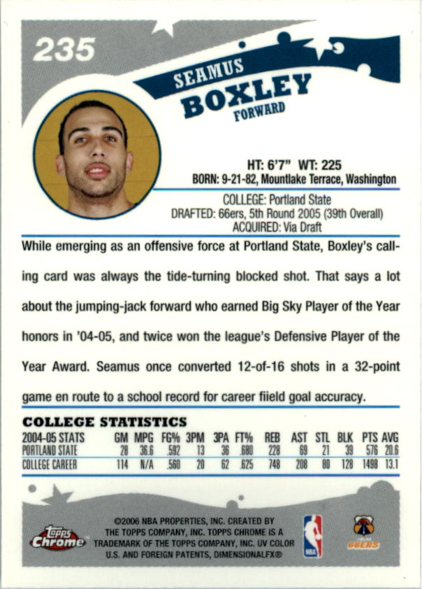 2005-06 Topps Chrome Basketball "Main Set" Cards #1 to #275 Rookies and Veterans - Picture 407 of 483