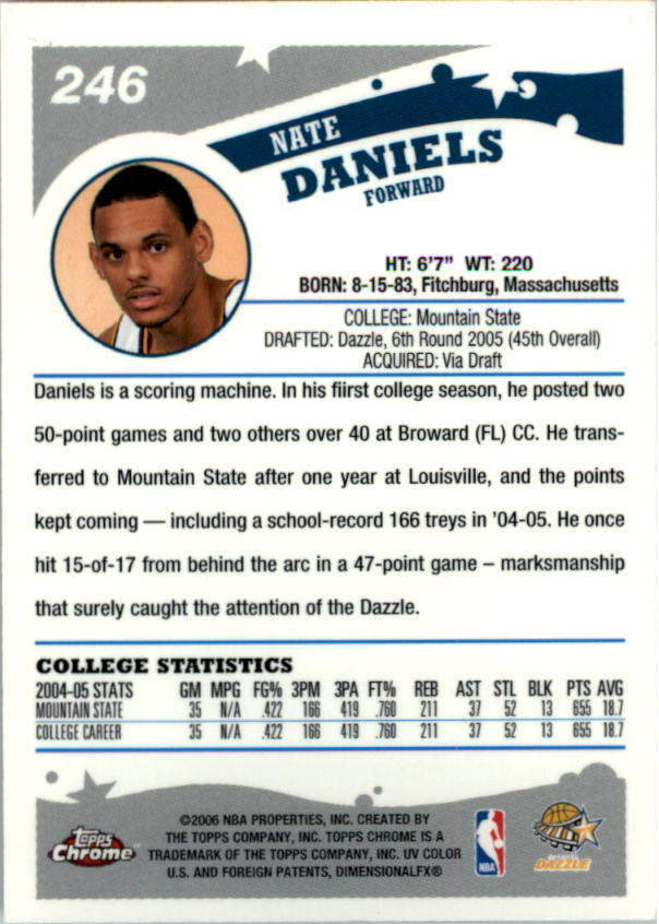 2005-06 Topps Chrome Basketball "Main Set" Cards #1 to #275 Rookies and Veterans - Picture 427 of 483