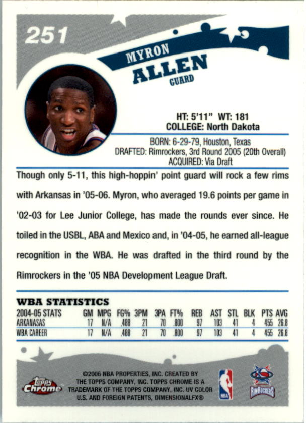 2005-06 Topps Chrome Basketball "Main Set" Cards #1 to #275 Rookies and Veterans - Picture 437 of 483