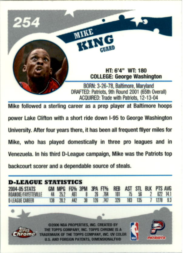 2005-06 Topps Chrome Basketball "Main Set" Cards #1 to #275 Rookies and Veterans - Picture 443 of 483