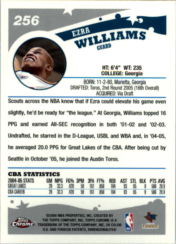 2005-06 Topps Chrome Basketball "Main Set" Cards #1 to #275 Rookies and Veterans - Picture 447 of 483