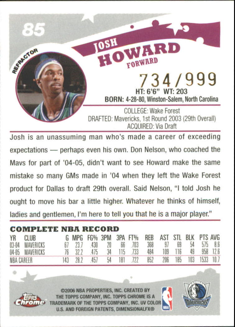 Tarjetas de inserto paralelo ""Refractores"" de baloncesto Topps cromadas 2005-06 - Imagen 13 de 98