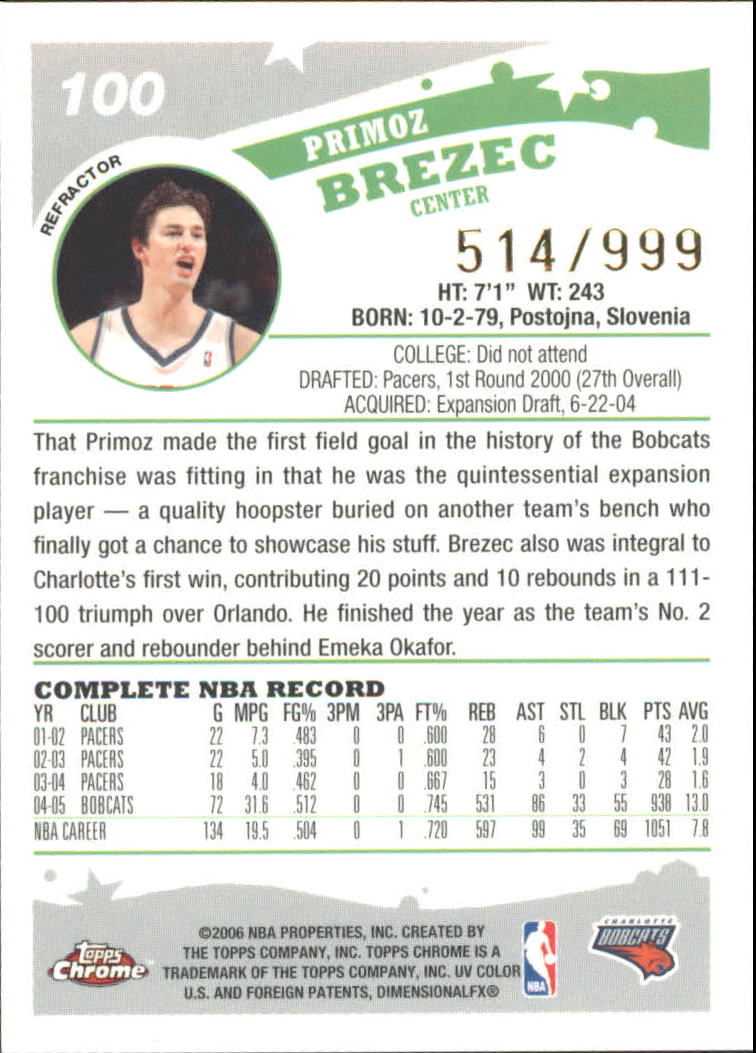 Tarjetas de inserto paralelo ""Refractores"" de baloncesto Topps cromadas 2005-06 - Imagen 18 de 98