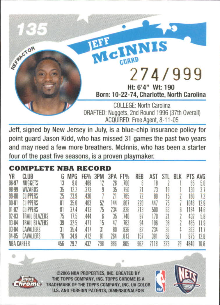 Tarjetas de inserto paralelo ""Refractores"" de baloncesto Topps cromadas 2005-06 - Imagen 22 de 98