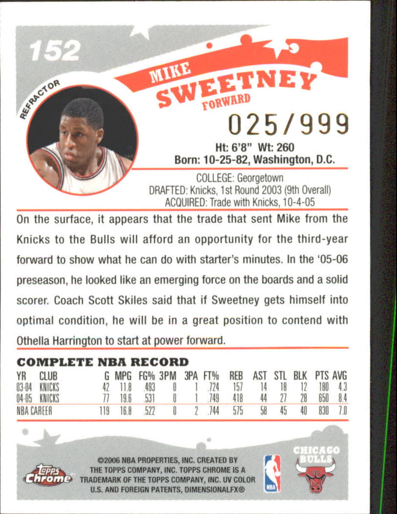 Tarjetas de inserto paralelo ""Refractores"" de baloncesto Topps cromadas 2005-06 - Imagen 25 de 98