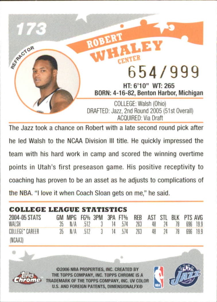 Tarjetas de inserto paralelo ""Refractores"" de baloncesto Topps cromadas 2005-06 - Imagen 27 de 98