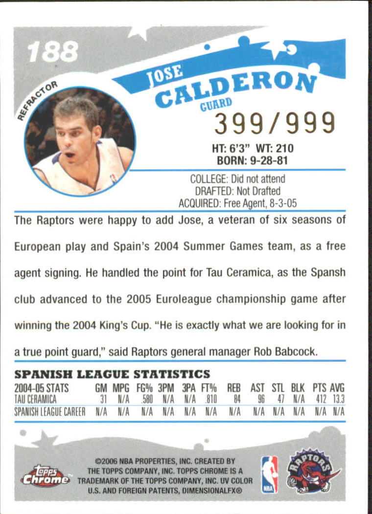 Tarjetas de inserto paralelo ""Refractores"" de baloncesto Topps cromadas 2005-06 - Imagen 34 de 98
