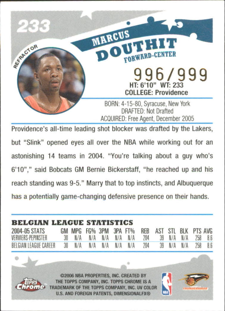 Tarjetas de inserto paralelo ""Refractores"" de baloncesto Topps cromadas 2005-06 - Imagen 45 de 98