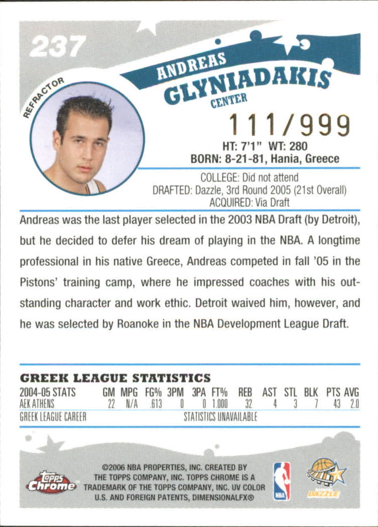 Tarjetas de inserto paralelo ""Refractores"" de baloncesto Topps cromadas 2005-06 - Imagen 47 de 98