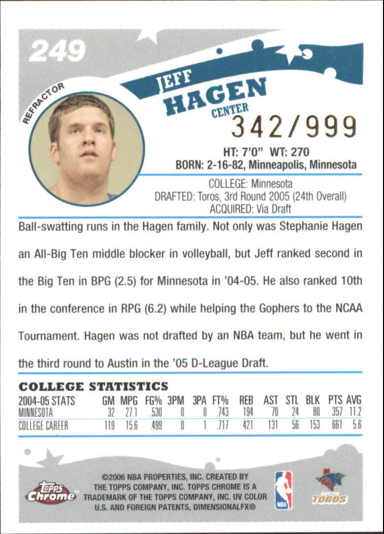 Tarjetas de inserto paralelo ""Refractores"" de baloncesto Topps cromadas 2005-06 - Imagen 52 de 98