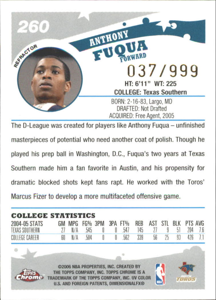 Tarjetas de inserto paralelo ""Refractores"" de baloncesto Topps cromadas 2005-06 - Imagen 60 de 98