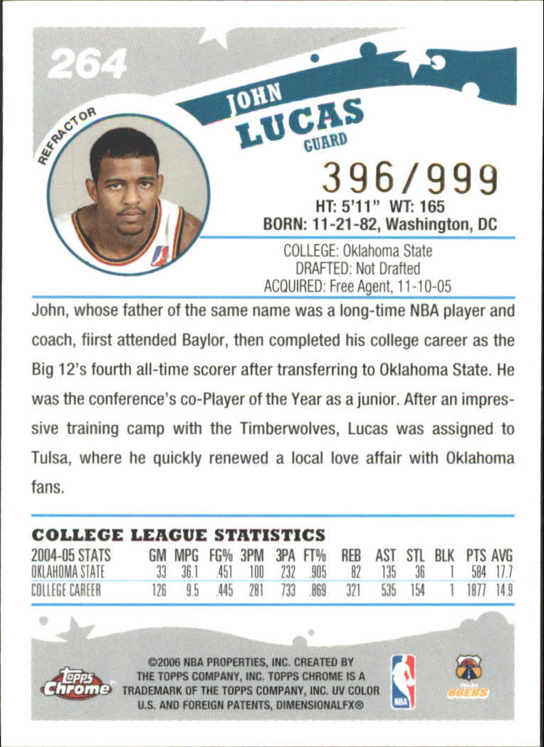 Tarjetas de inserto paralelo ""Refractores"" de baloncesto Topps cromadas 2005-06 - Imagen 64 de 98