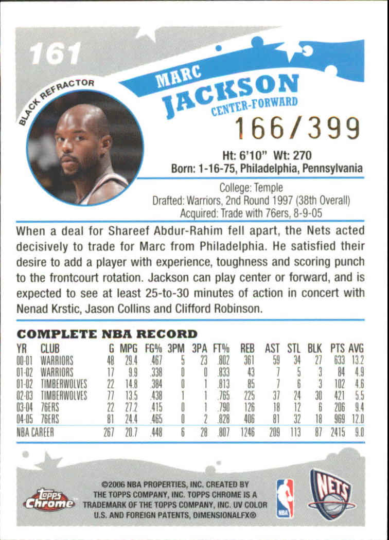Tarjetas de inserto paralelo ""Refractores"" de baloncesto Topps cromadas 2005-06 - Imagen 82 de 98