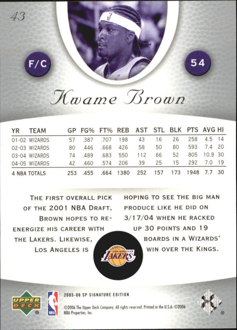 2005-06 SP Signature Edition Basketball YOU PICK - Picture 35 of 113