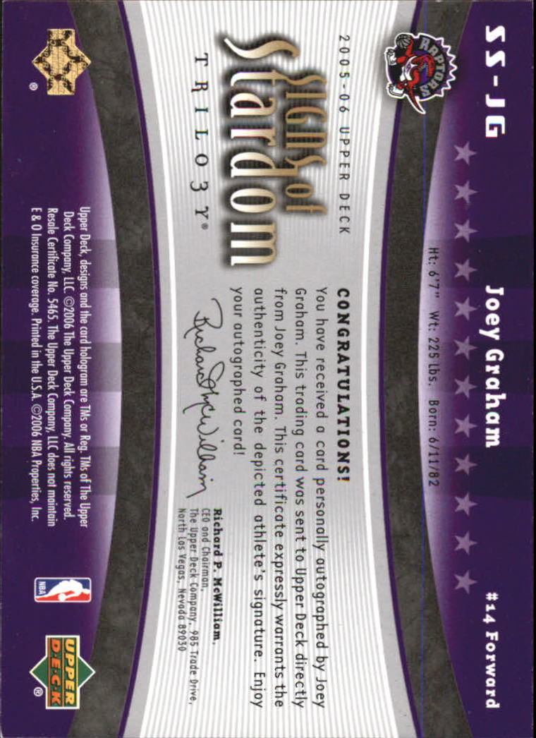2005-06 Upper Deck Trilogy Basketball Signs of Stardom AUTO You Pick - Picture 12 of 26