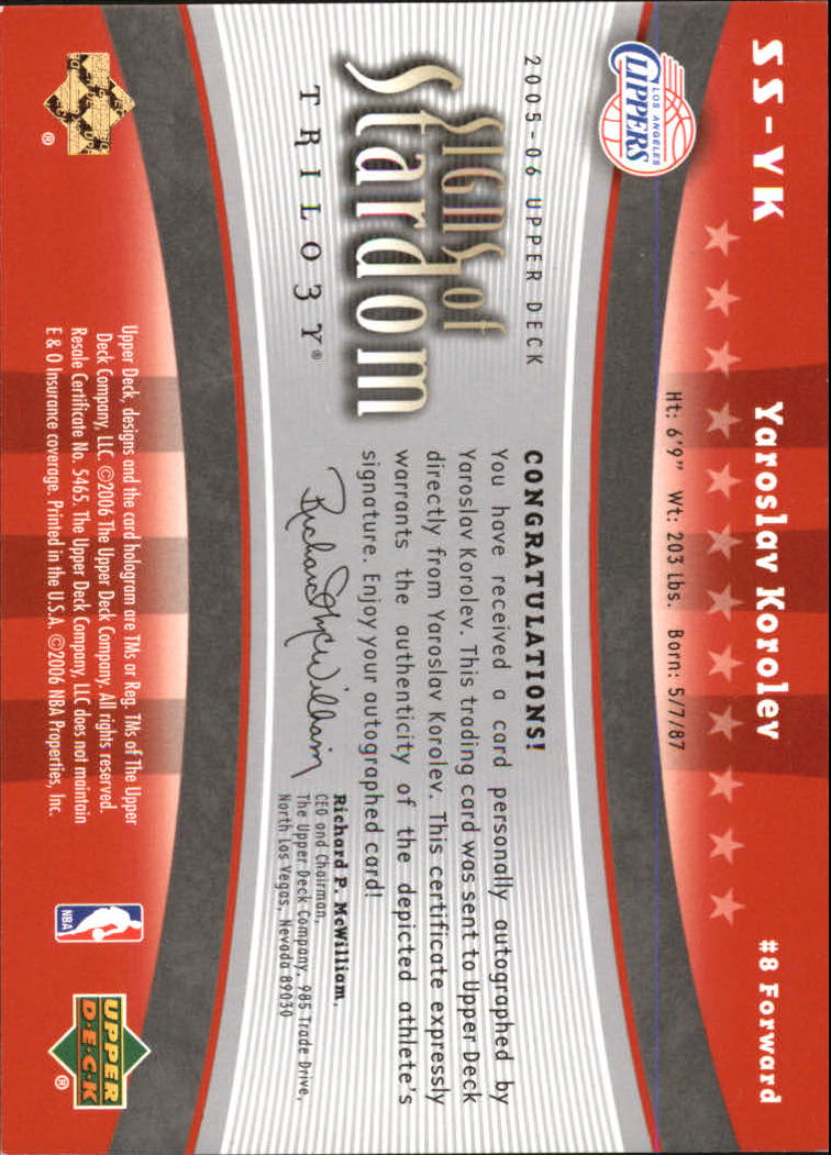 2005-06 Upper Deck Trilogy Basketball Signs of Stardom AUTO You Pick - Picture 26 of 26