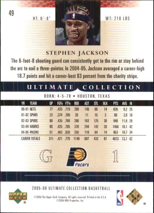 2005/2006 Ultimate Collection (Upper Deck) Basketball - Picture 9 of 27