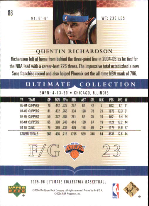 2005/2006 Ultimate Collection (Upper Deck) Basketball - Picture 13 of 27