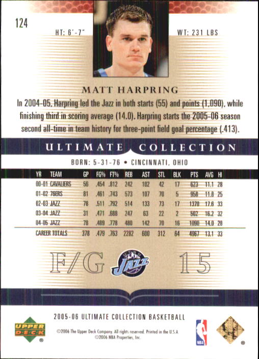 2005/2006 Ultimate Collection (Upper Deck) Basketball - Picture 15 of 27
