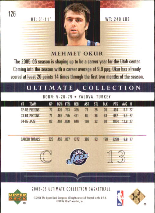 2005/2006 Ultimate Collection (Upper Deck) Basketball - Picture 17 of 27
