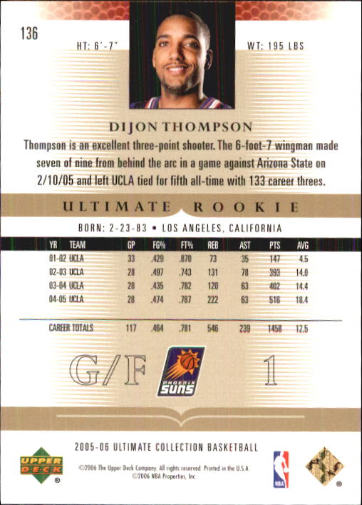 2005/2006 Ultimate Collection (Upper Deck) Basketball - Picture 21 of 27