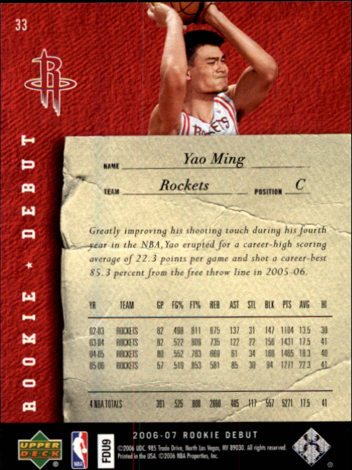 2006/2007 Rookie Debut (Upper Deck) Basketball - Picture 11 of 61