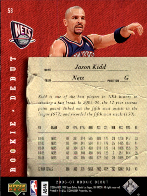 2006/2007 Rookie Debut (Upper Deck) Basketball - Picture 21 of 61