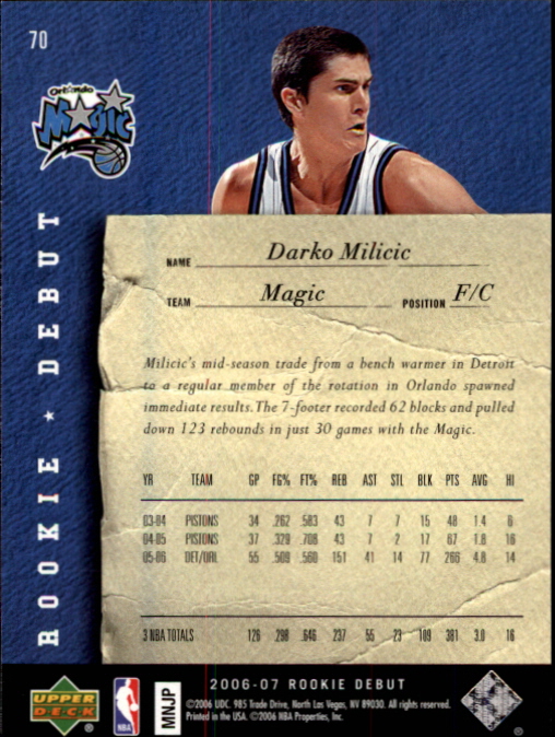 2006/2007 Rookie Debut (Upper Deck) Basketball - Picture 23 of 61