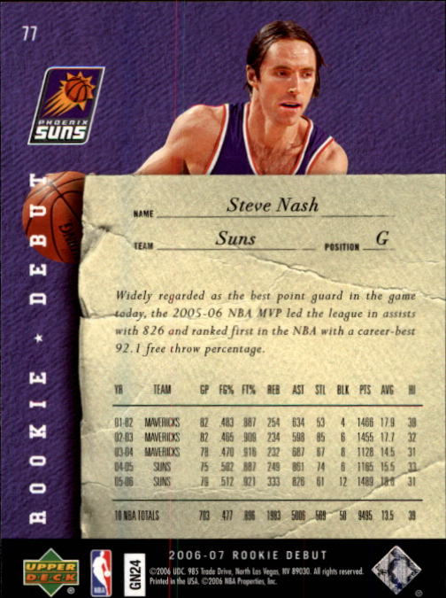 2006/2007 Rookie Debut (Upper Deck) Basketball - Picture 25 of 61