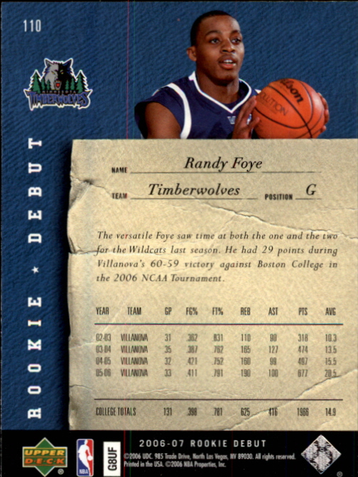 2006/2007 Rookie Debut (Upper Deck) Basketball - Picture 35 of 61