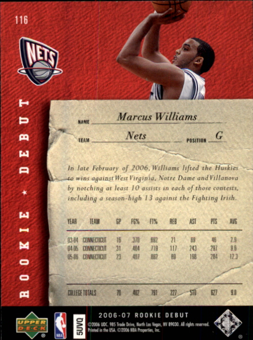 2006/2007 Rookie Debut (Upper Deck) Basketball - Picture 43 of 61