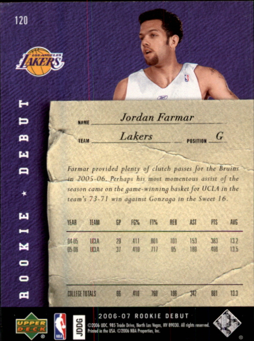 2006/2007 Rookie Debut (Upper Deck) Basketball - Picture 45 of 61