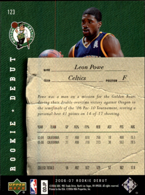 2006/2007 Rookie Debut (Upper Deck) Basketball - Picture 47 of 61