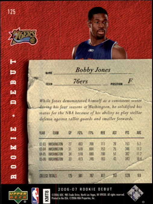 2006/2007 Rookie Debut (Upper Deck) Basketball - Picture 49 of 61