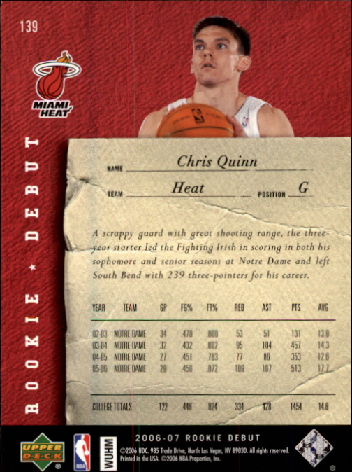 2006/2007 Rookie Debut (Upper Deck) Basketball - Picture 57 of 61