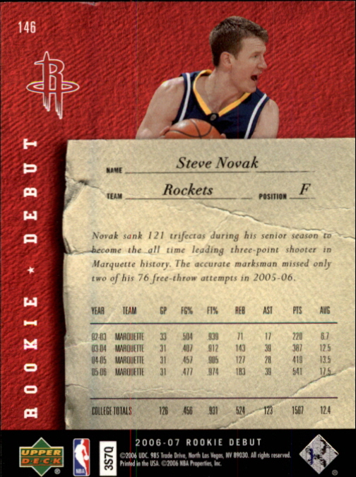 2006/2007 Rookie Debut (Upper Deck) Basketball - Picture 61 of 61