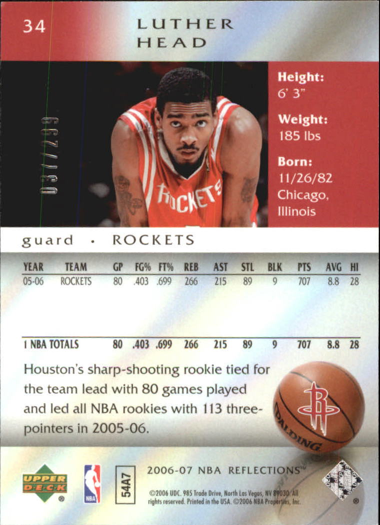 2006/2007 Reflections (Upper Deck) Basketball - Picture 72 of 90