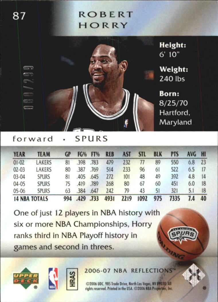 2006/2007 Reflections (Upper Deck) Basketball - Picture 82 of 90
