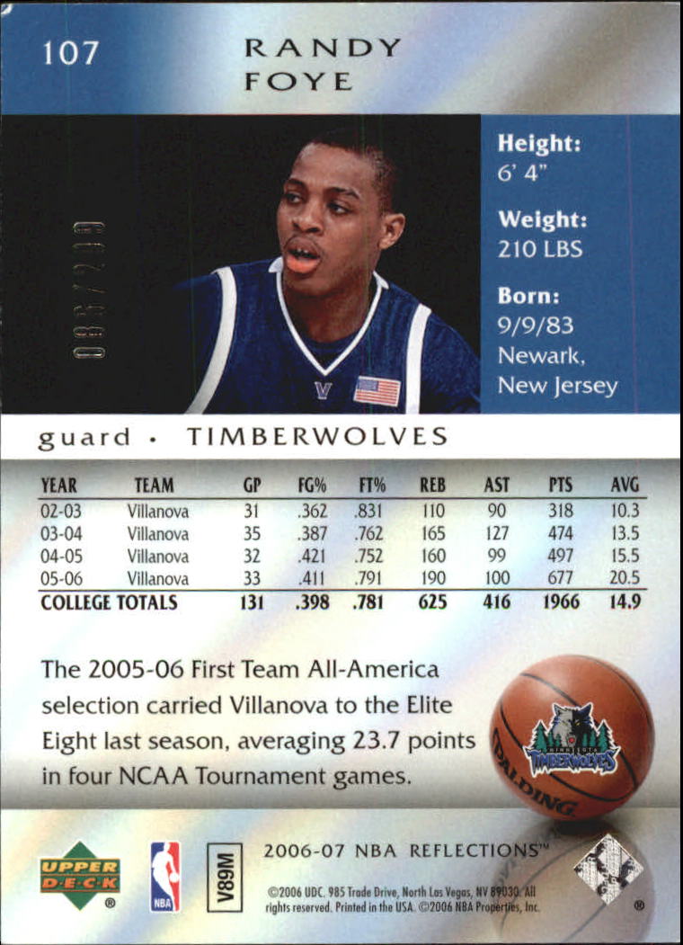 2006/2007 Reflections (Upper Deck) Basketball - Picture 88 of 90