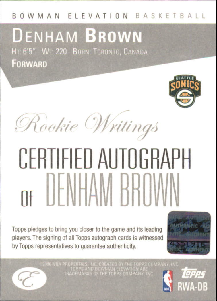 2006-07 Bowman Elevation Basketball Rookie Writing Autographs AUTO You Pick - Picture 8 of 29