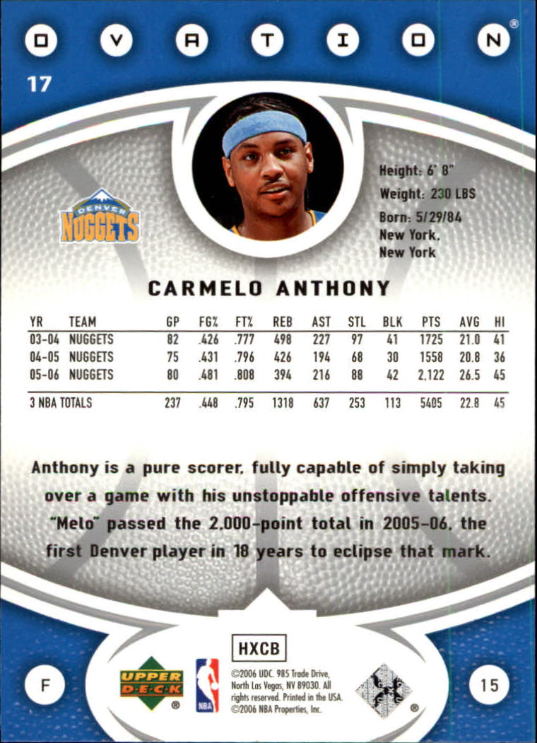 2006/2007 Ovation (Upper Deck) Basketball - Picture 195 of 227