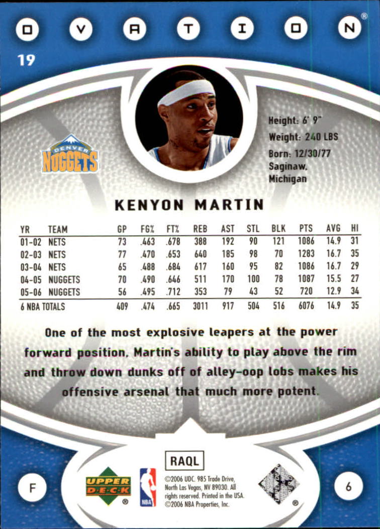 2006/2007 Ovation (Upper Deck) Basketball - Picture 191 of 227