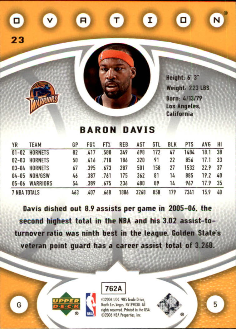 2006/2007 Ovation (Upper Deck) Basketball - Picture 183 of 227