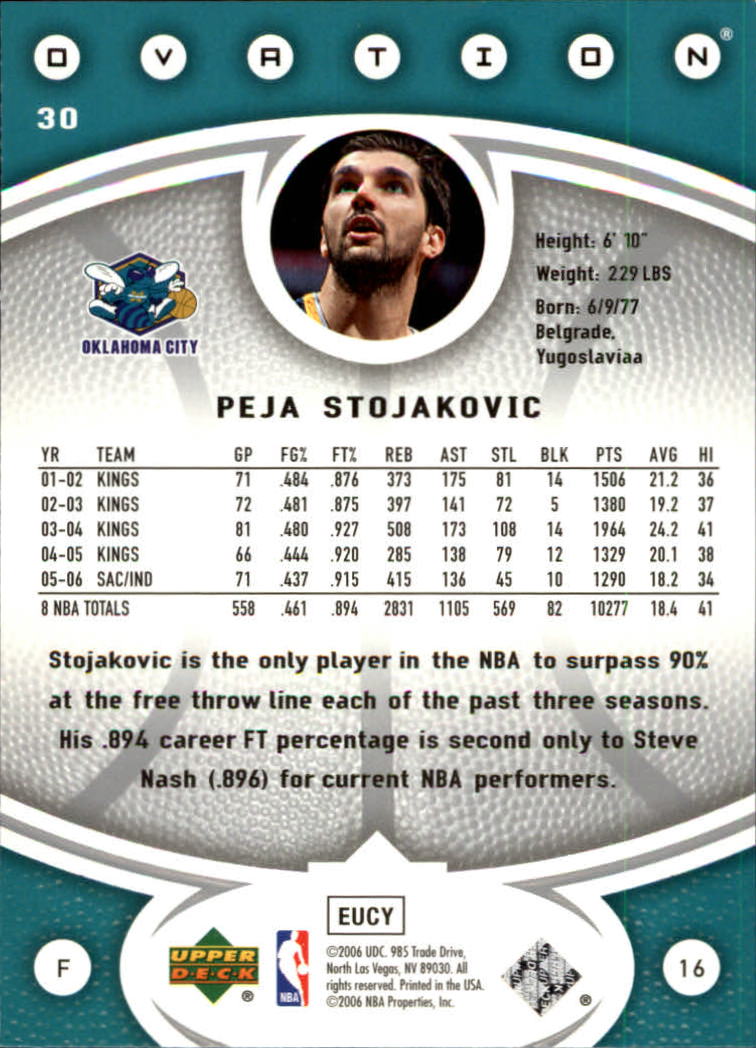 2006/2007 Ovation (Upper Deck) Basketball - Picture 169 of 227