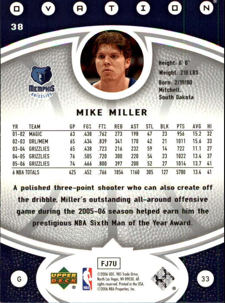 2006/2007 Ovation (Upper Deck) Basketball - Picture 155 of 227