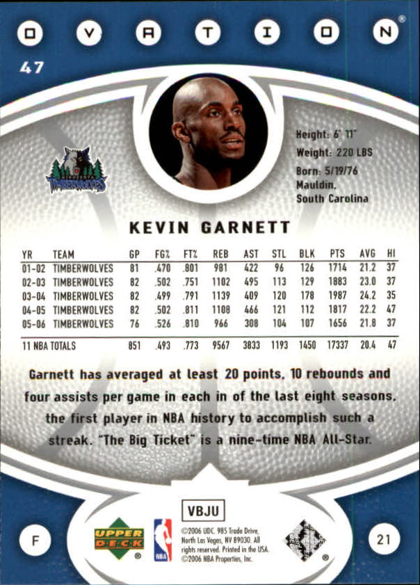2006/2007 Ovation (Upper Deck) Basketball - Picture 137 of 227