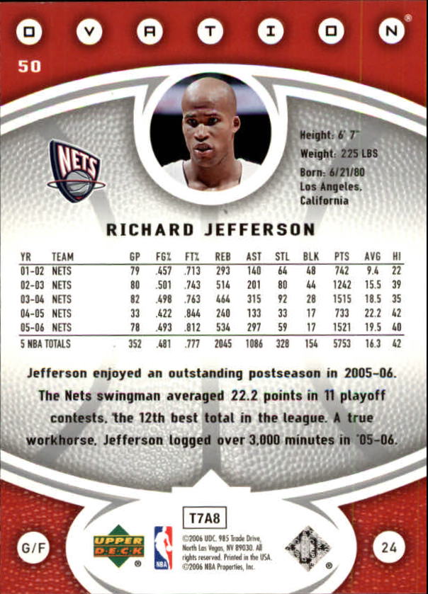 2006/2007 Ovation (Upper Deck) Basketball - Picture 131 of 227