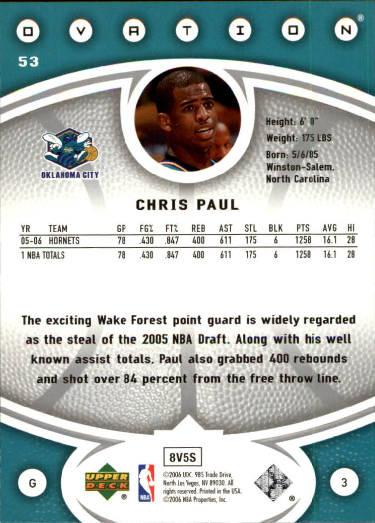 2006/2007 Ovation (Upper Deck) Basketball - Picture 125 of 227